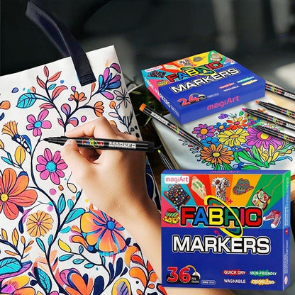 Fabric Markers DIY Works of Art 12/24/36 Colors