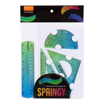 Gradient Color Flexible Ruler Set 15/20/30cm Green/Purple/Yellow