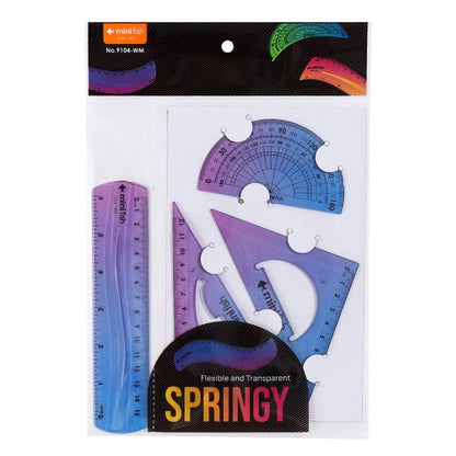 Gradient Color Flexible Ruler Set 15/20/30cm Green/Purple/Yellow