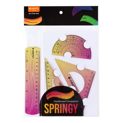 Gradient Color Flexible Ruler Set 15/20/30cm Green/Purple/Yellow