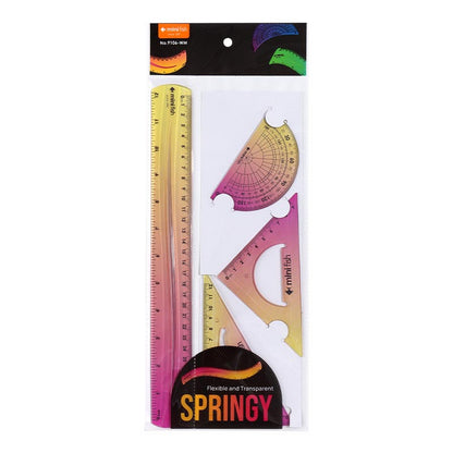 Gradient Color Flexible Ruler Set 15/20/30cm Green/Purple/Yellow