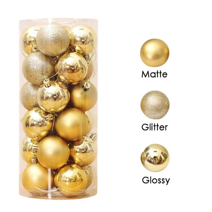 Christmas Balls Ornaments 4cm/ 5cm/ 6cm/ 8cm  24Pcs