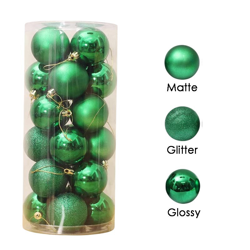 Christmas Balls Ornaments 4cm/ 5cm/ 6cm/ 8cm  24Pcs