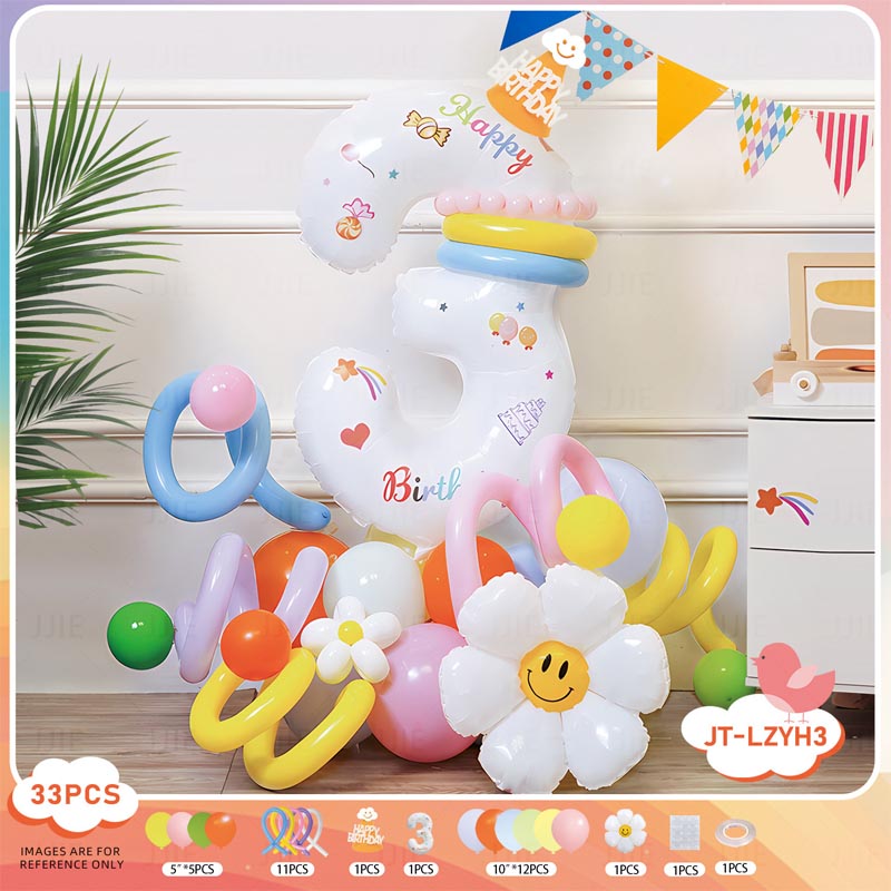 DIY Number Balloon Set [HBA#3] 33Pcs︱Birthday DIY Balloon︱Big Giant Balloon for 1st Birthday Kid's Birthday Anniversary Celebration Party