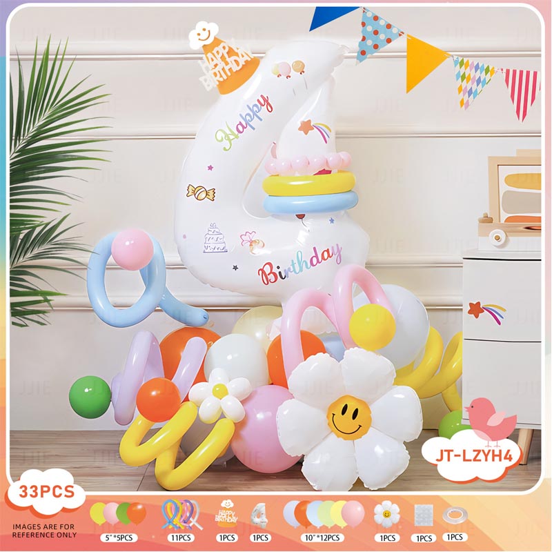 DIY Number Balloon Set [HBA#4] 33Pcs︱Birthday DIY Balloon︱Big Giant Balloon for 1st Birthday Kid's Birthday Anniversary Celebration Party