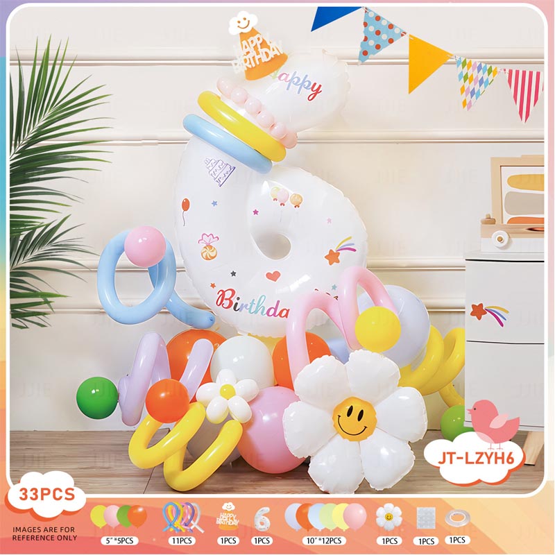 DIY Number Balloon Set [HBA#6] 33Pcs︱Birthday DIY Balloon︱Big Giant Balloon for 1st Birthday Kid's Birthday Anniversary Celebration Party