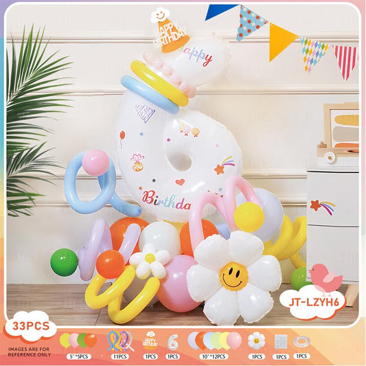DIY Number Balloon Set [HBA#6] 33Pcs︱Birthday DIY Balloon︱Big Giant Balloon for 1st Birthday Kid's Birthday Anniversary Celebration Party