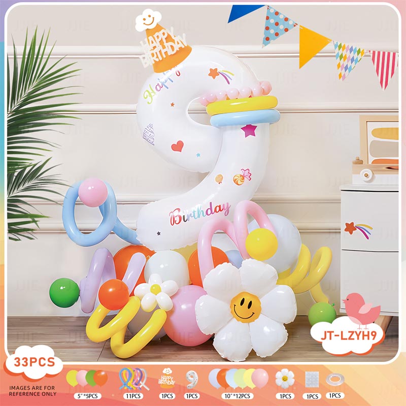 DIY Number Balloon Set [HBA#9] 33Pcs︱Birthday DIY Balloon︱Big Giant Balloon for 1st Birthday Kid's Birthday Anniversary Celebration Party