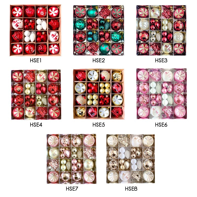Christmas Balls Ornament with Christmas House Set
