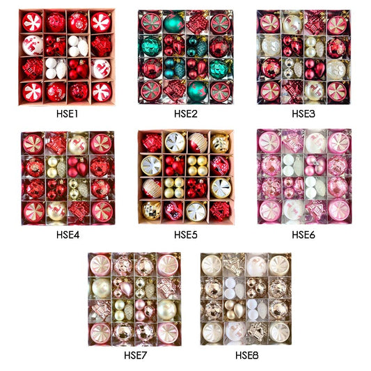 Christmas Balls Ornament with Christmas House Set