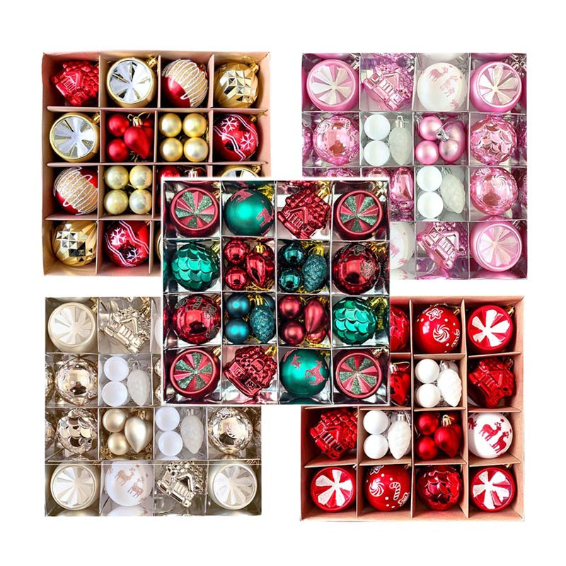 Christmas Balls Ornament with Christmas House Set