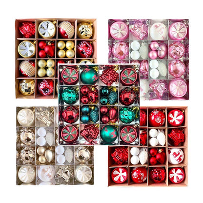 Christmas Balls Ornament with Christmas House Set