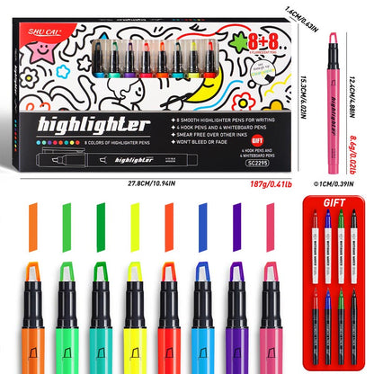 Highlighter Pen Set 16Pcs 8 Colors
