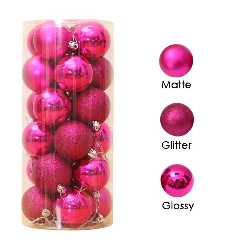 Christmas Balls Ornaments 4cm/ 5cm/ 6cm/ 8cm  24Pcs