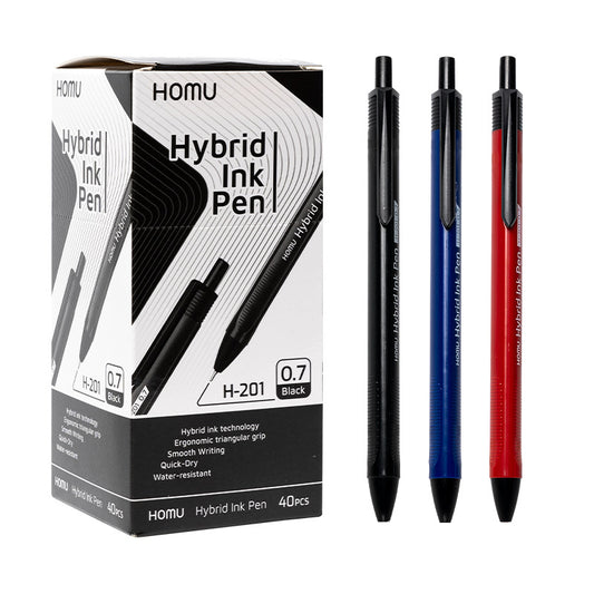 High Quality 0.7mm Hybrid Ink Pen 40Pcs Blue/Red/Black Ink