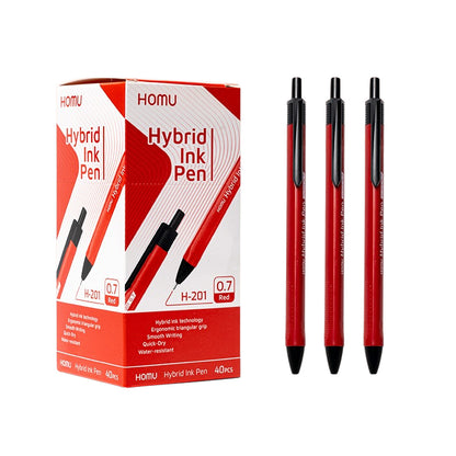 High Quality 0.7mm Hybrid Ink Pen 40Pcs Blue/Red/Black Ink