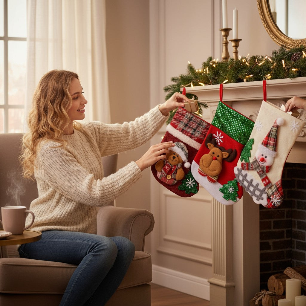 Christmas Stockings Fireplace Hangings Christmas Party Decorations M Size