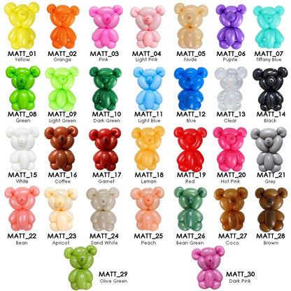 Matte Colored 260 Long 1.8g High Quality Thicken Latex Balloons Twisting Balloon for Animals Modeling 100Pcs