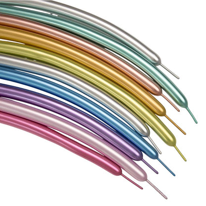 Metallic Colored 260 Long 1.8g High Quality Thicken Latex Balloons Twisting Balloon for Animals Modeling 100Pcs