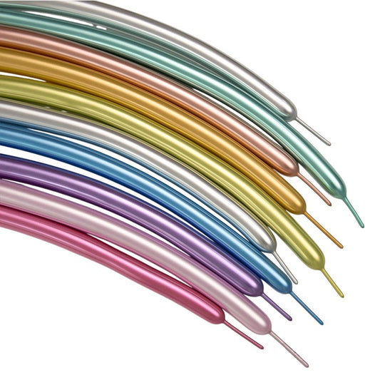 Metallic Colored 260 Long 1.8g High Quality Thicken Latex Balloons Twisting Balloon for Animals Modeling 100Pcs