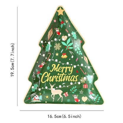 Merry Christmas tree disposable paper plate for Christmas party 