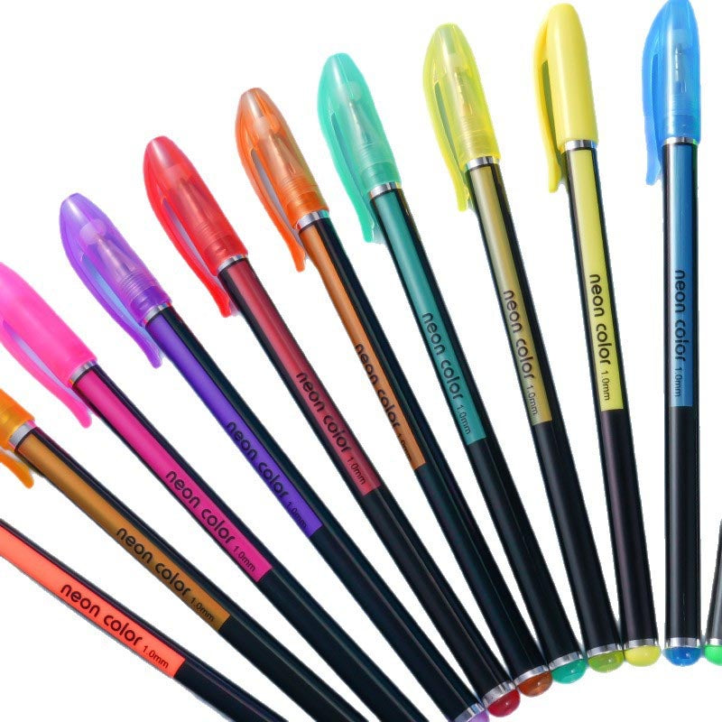 Neon Color 1.0mm Glitter/ Fluorescent/ Gouache/ Metallic Gel Pen Set - Neon Pen/ Color Pen Drawing 12/18/24/36/48/60 Pcs