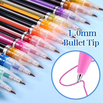 Neon Color 1.0mm Glitter/ Fluorescent/ Gouache/ Metallic Gel Pen Set - Neon Pen/ Color Pen Drawing 12/18/24/36/48/60 Pcs