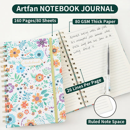 A5 Hardcover 80 Sheets Lined Notebook 80gsm Thick High Quality Paper
