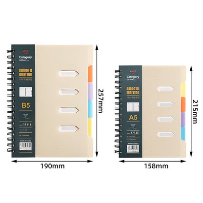 A5/B5 PP Cover Notebook Dividers Lined 105 Sheets 80gsm Paper