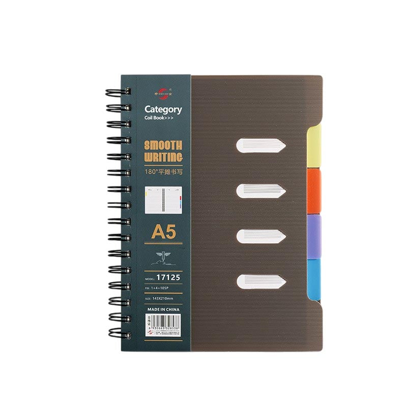 A5/B5 PP Cover Notebook Dividers Lined 105 Sheets 80gsm Paper