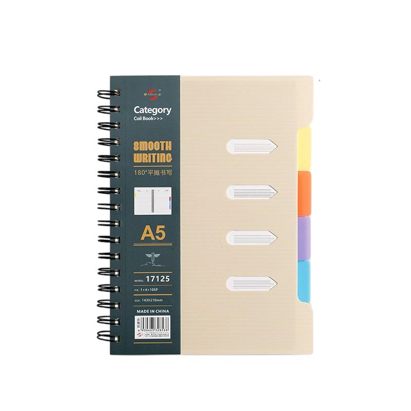 A5/B5 PP Cover Notebook Dividers Lined 105 Sheets 80gsm Paper