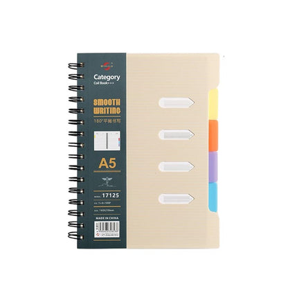 A5/B5 PP Cover Notebook Dividers Lined 105 Sheets 80gsm Paper