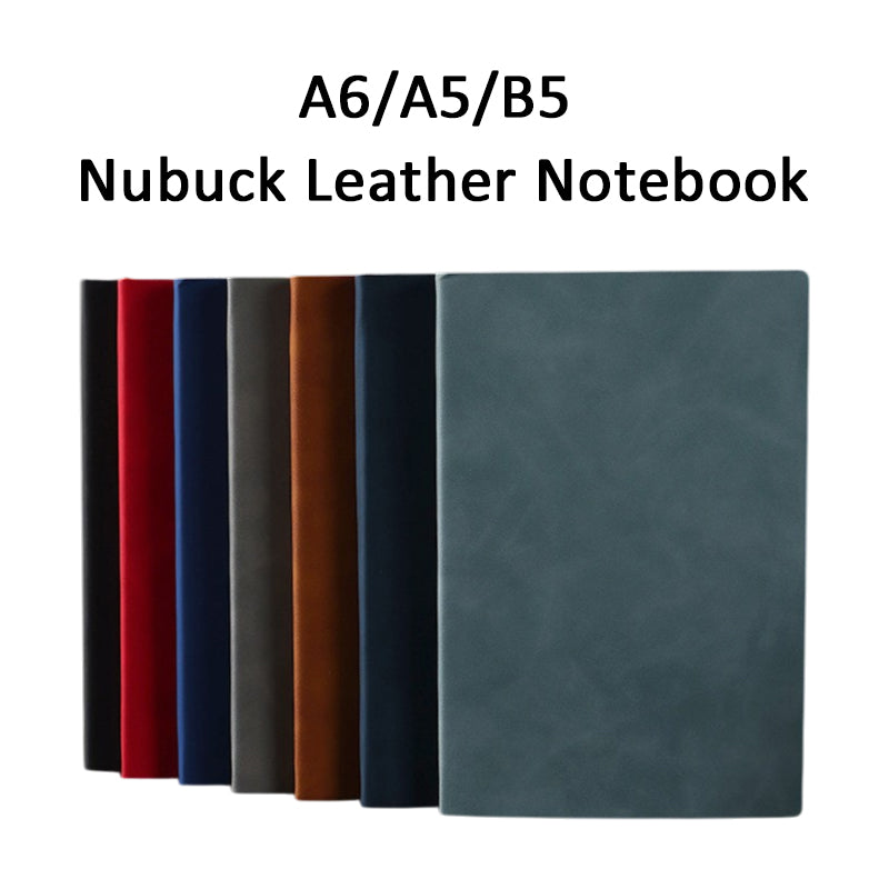 A5/A6/B5 Nubuck Leather Notebook 100 Sheets Lined Notebook 80gsm Thick High Quality Paper
