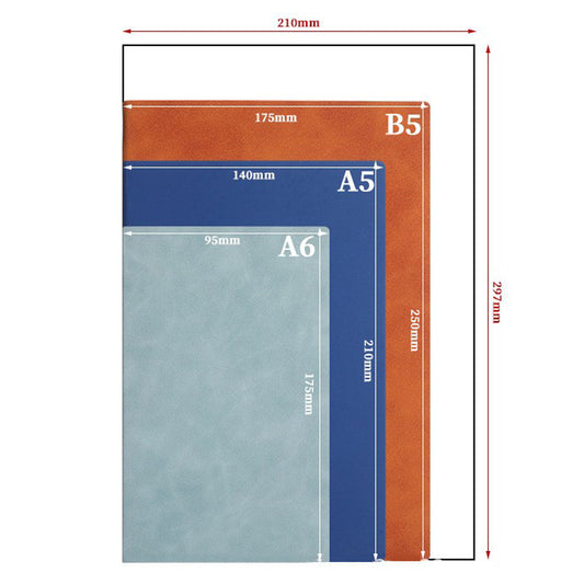 A5/A6/B5 Nubuck Leather Notebook 100 Sheets Lined Notebook 80gsm Thick High Quality Paper