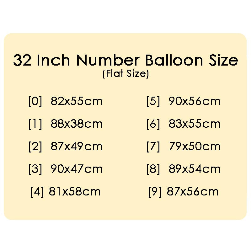 32 Inch Foil Number Balloons 0~9 - GOLD Color︱Big Giant Balloon for 1st Birthday Anniversary Celebration Party