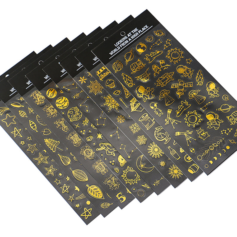 PVC Gold Foil Stickers Decoration 3pcs
