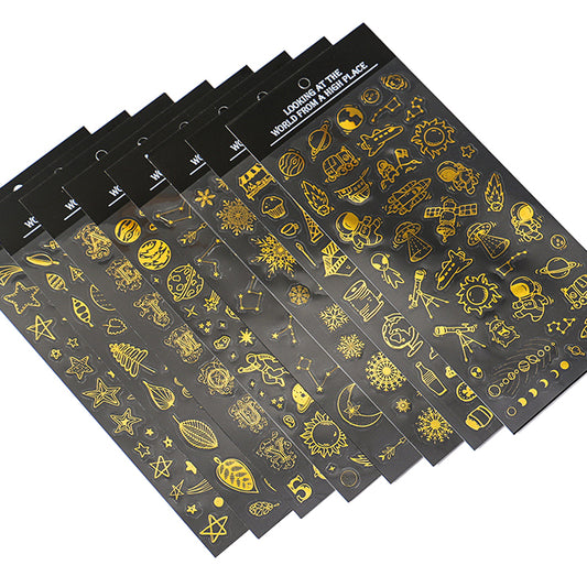 PVC Gold Foil Stickers Decoration 3pcs