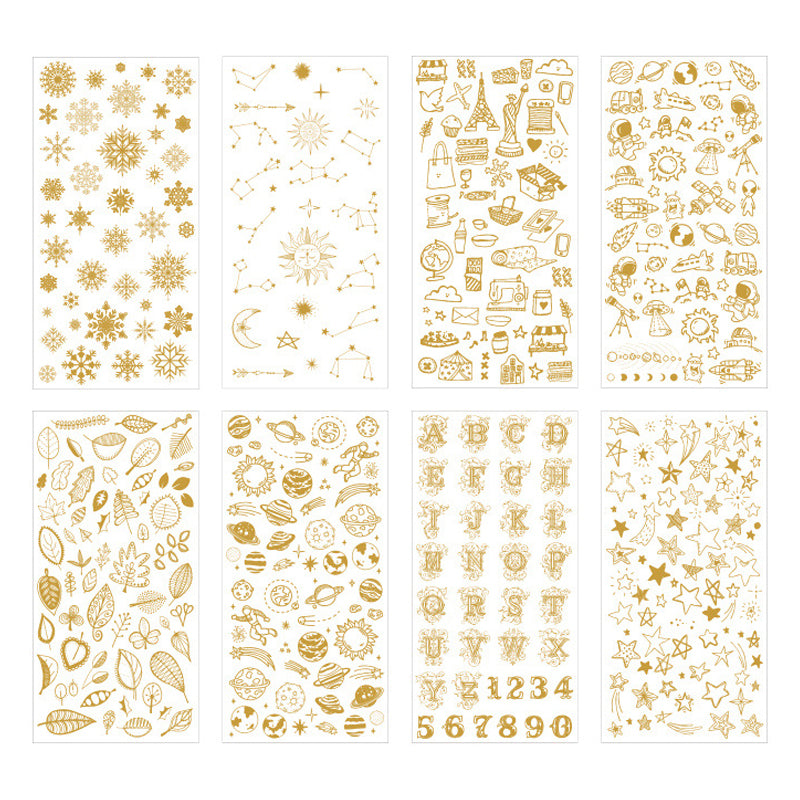 PVC Gold Foil Stickers Decoration 3pcs