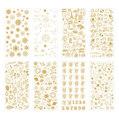 PVC Gold Foil Stickers Decoration 3pcs
