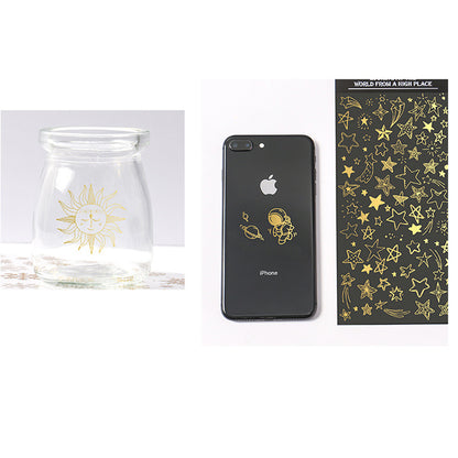 PVC Gold Foil Stickers Decoration 3pcs