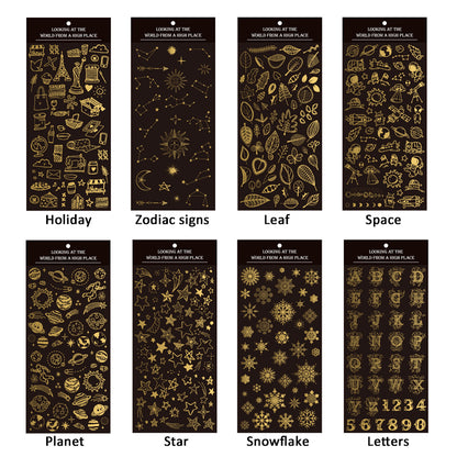 PVC Gold Foil Stickers Decoration 3pcs