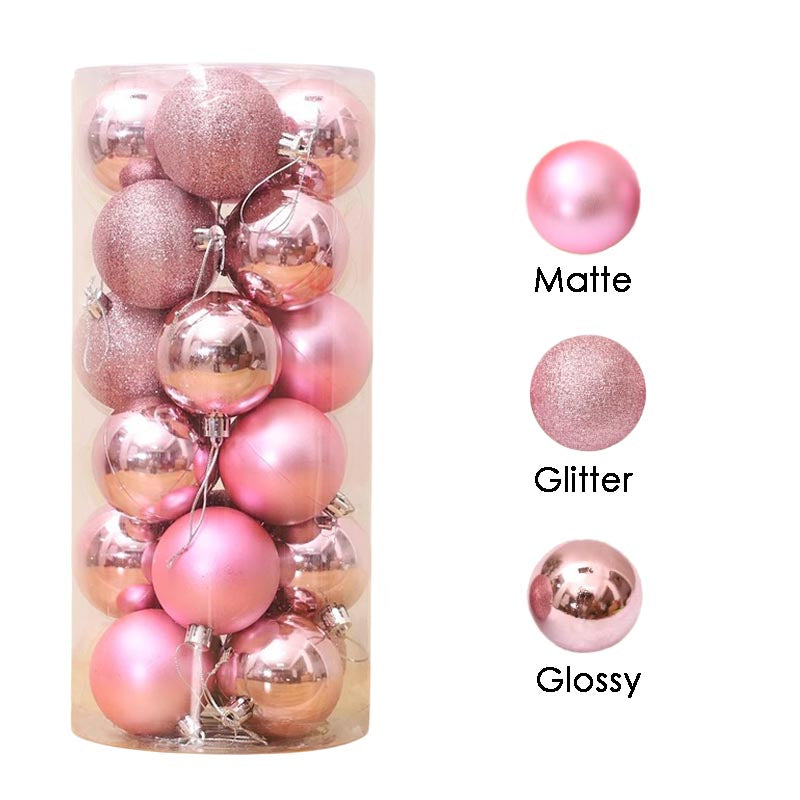 Christmas Balls Ornaments 4cm/ 5cm/ 6cm/ 8cm  24Pcs