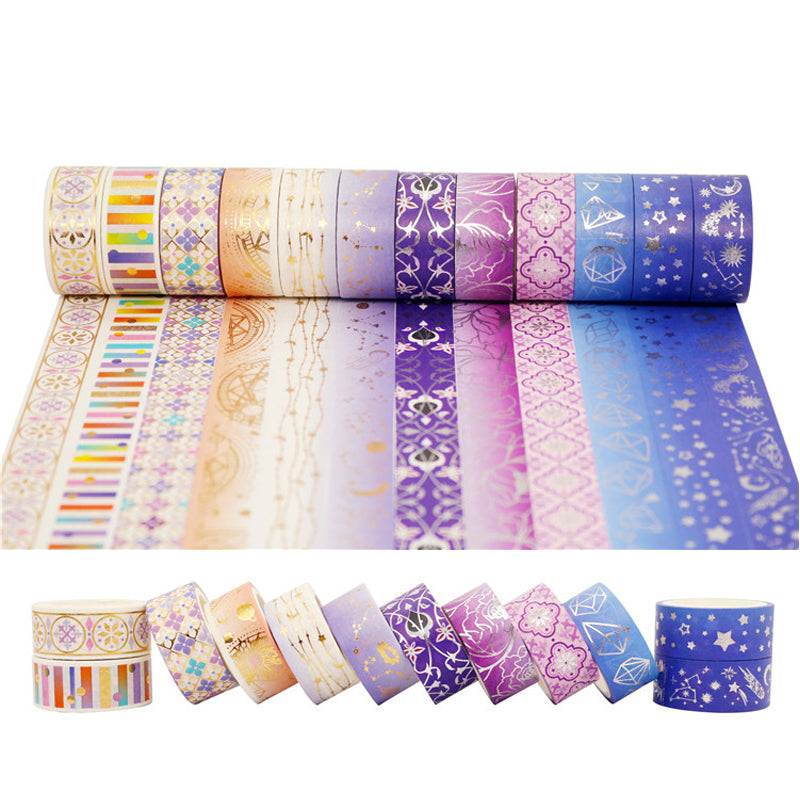 Plaid Washi Tape 15mm*30m 12 Rolls [Starry Night]
