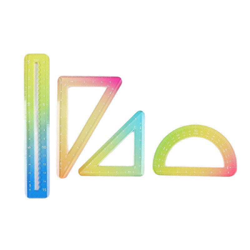 Rainbow Color Acrylic Set Square Ruler 1 Set