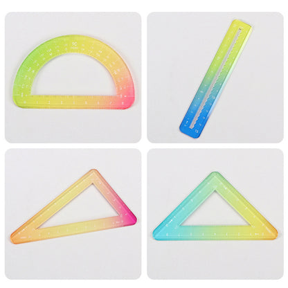 Rainbow Color Acrylic Set Square Ruler 1 Set