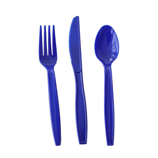 Reusable Plastic Cutlery 50Pcs  ROYAL BLUE