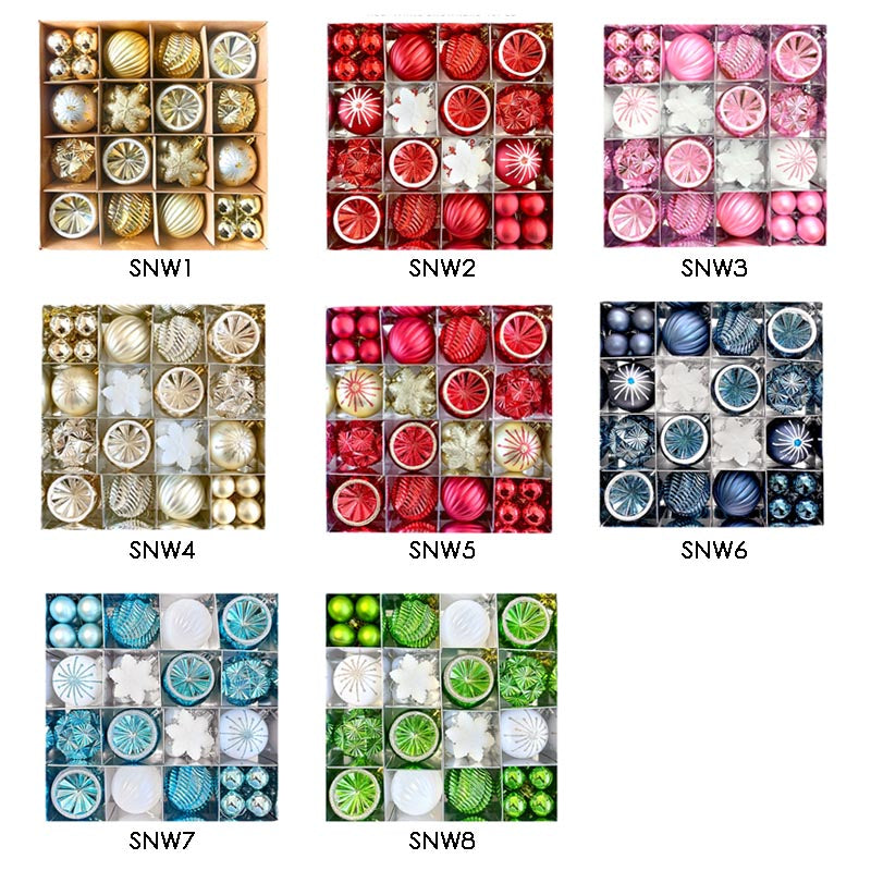 Christmas Balls Ornament with Christmas Snowflake Set