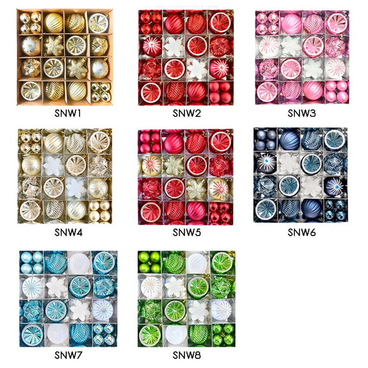 Christmas Balls Ornament with Christmas Snowflake Set