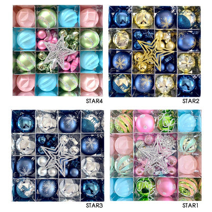Christmas Balls Ornament with Star Hanging Set