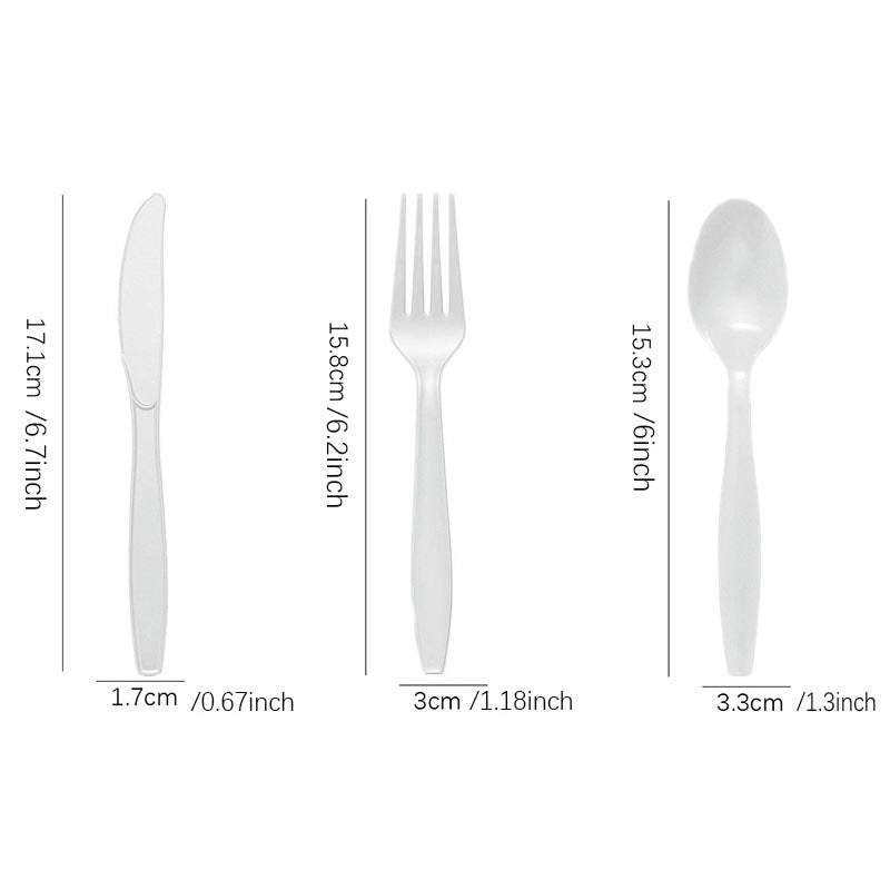 Reusable Plastic Cutlery 50Pcs  BLACK